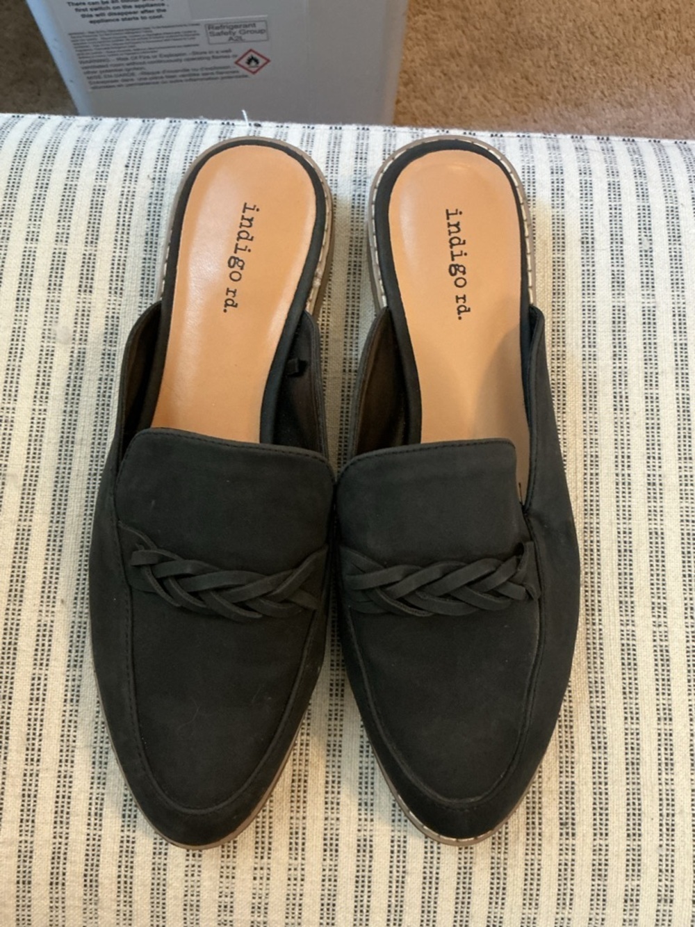 🌸Indigo Rd Black Braided Mule Loafers